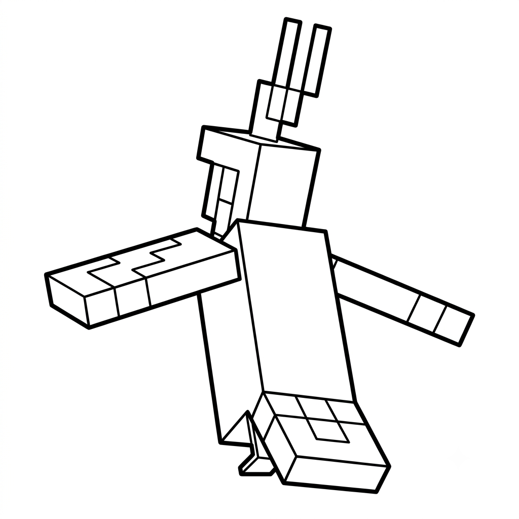 páginas para colorear lindas y fáciles de Parrot Minecraft
