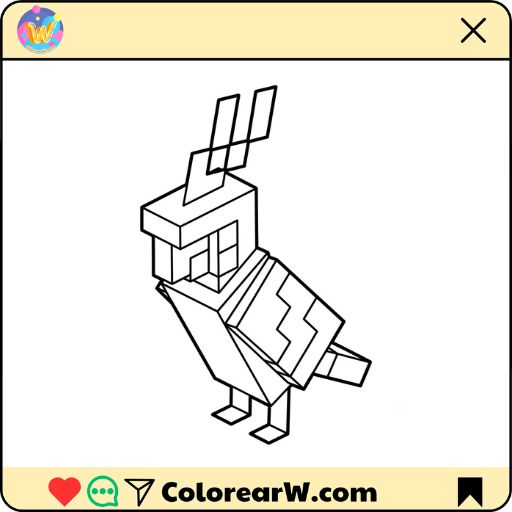 Parrot Minecraft para colorear thumbnail
