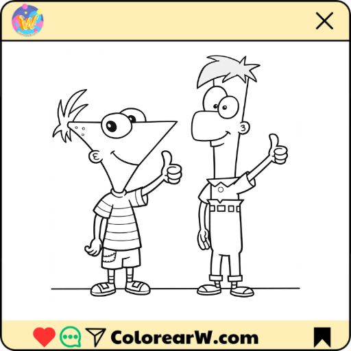 Phineas and Ferb para colorear thumbnail