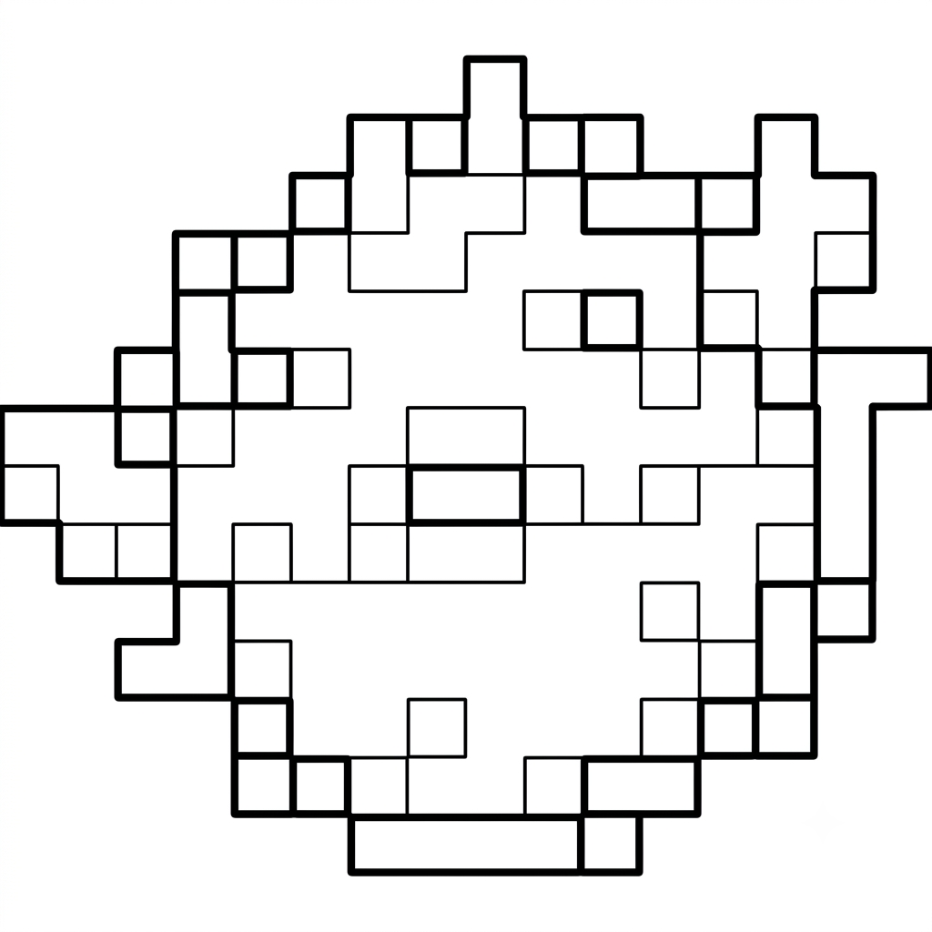 páginas para colorear Pufferfish Minecraft imprimibles gratis