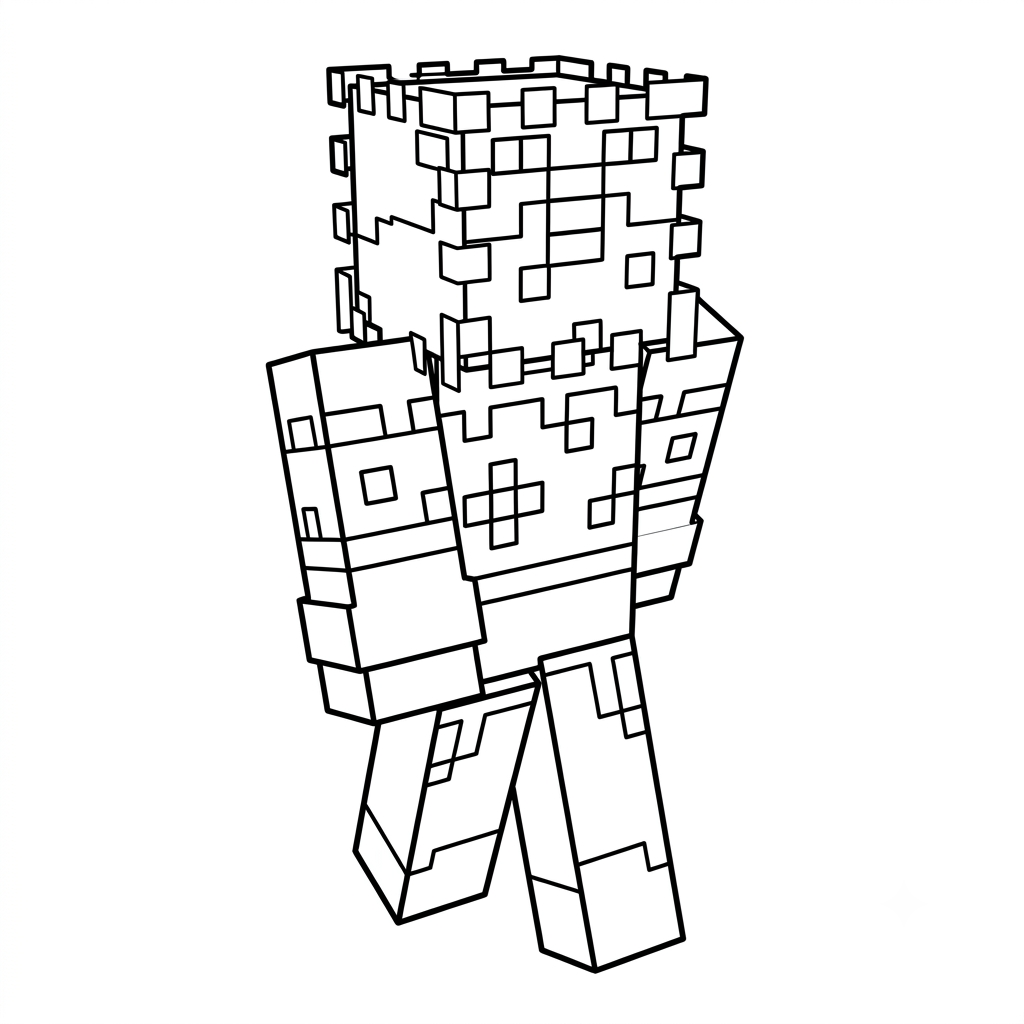 Pufferfish Minecraft páginas para colorear pdf