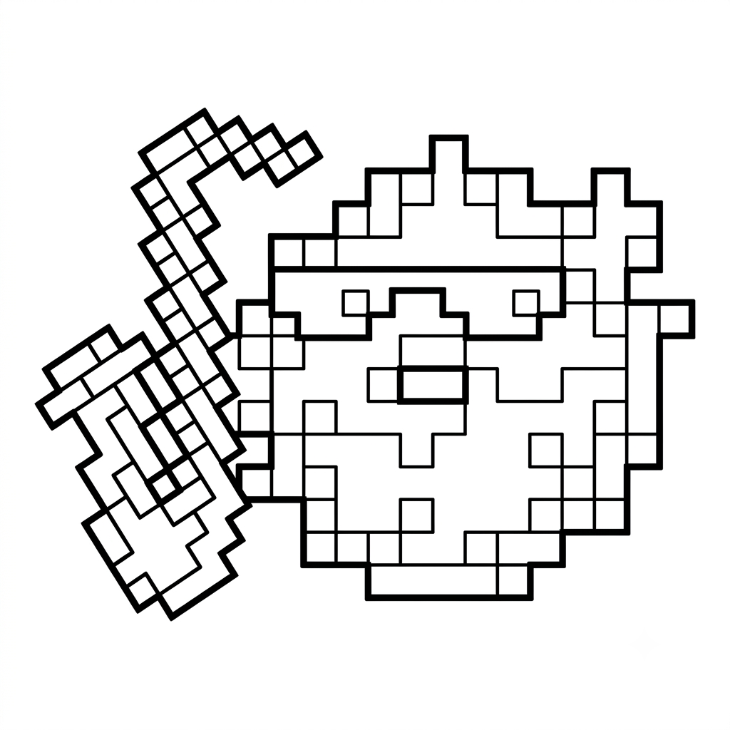 dibujos para colorear grinch Pufferfish Minecraft 1