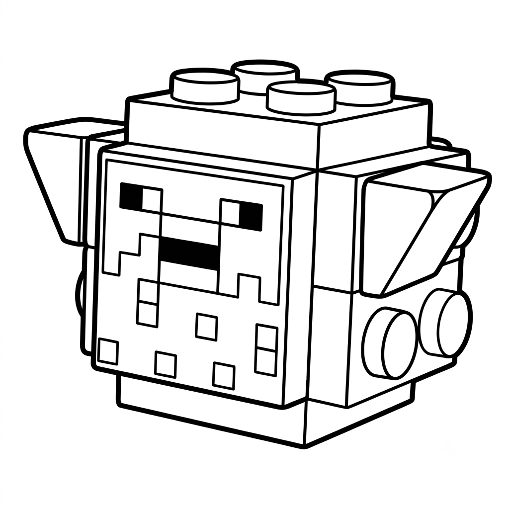 Pufferfish Minecraft páginas para colorear fáciles