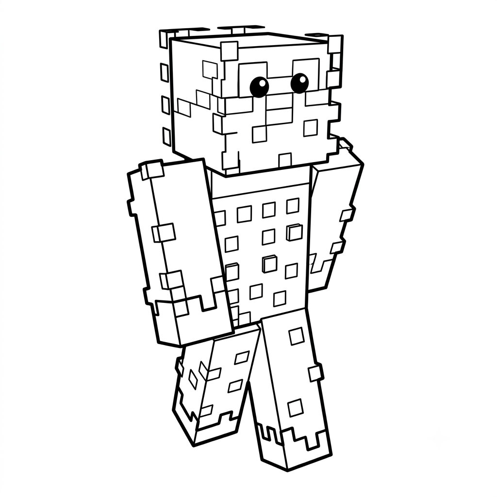 Pufferfish Minecraft páginas para colorear para adultos