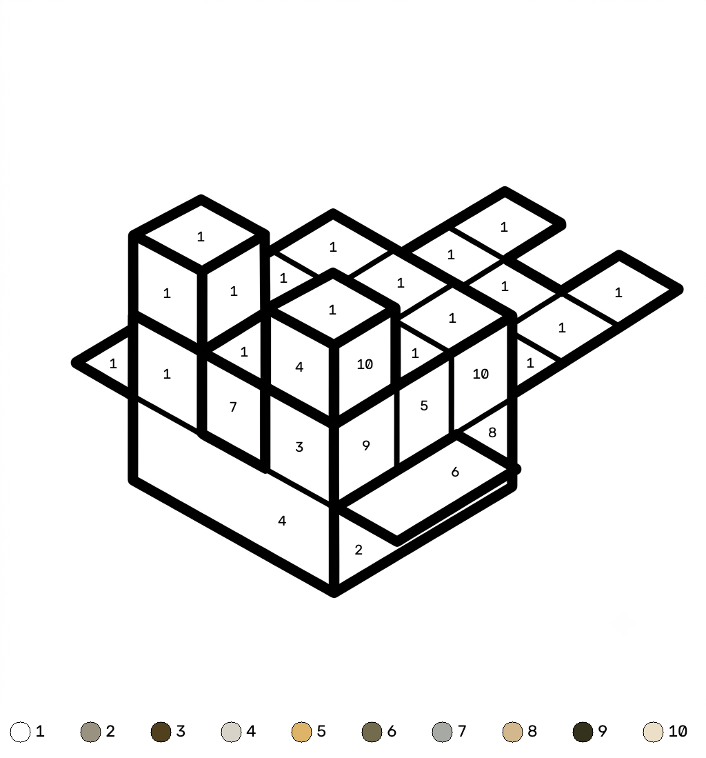 Pufferfish Minecraft coloring by numbers páginas para colorear pdf