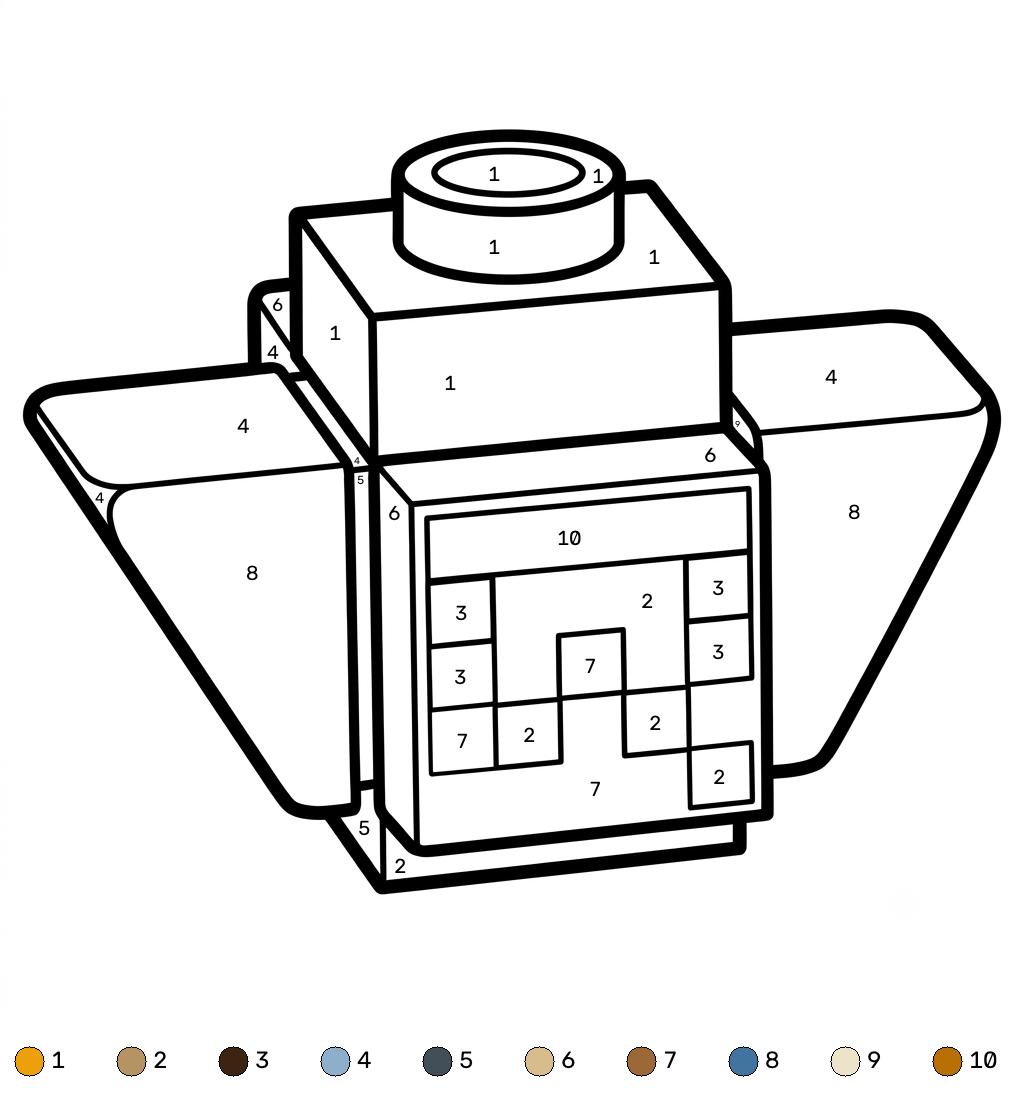 páginas para colorear gratis Pufferfish Minecraft coloring by numbers