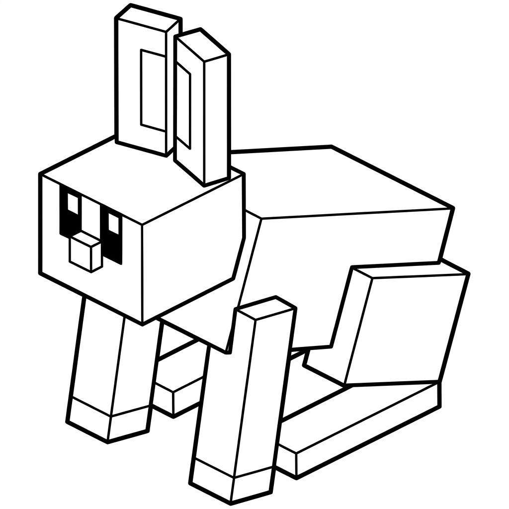 páginas para colorear gratis Rabbit Minecraft para niños