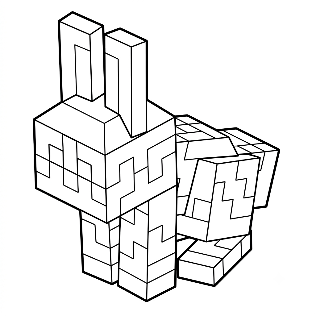 páginas para colorear imprimibles Rabbit Minecraft