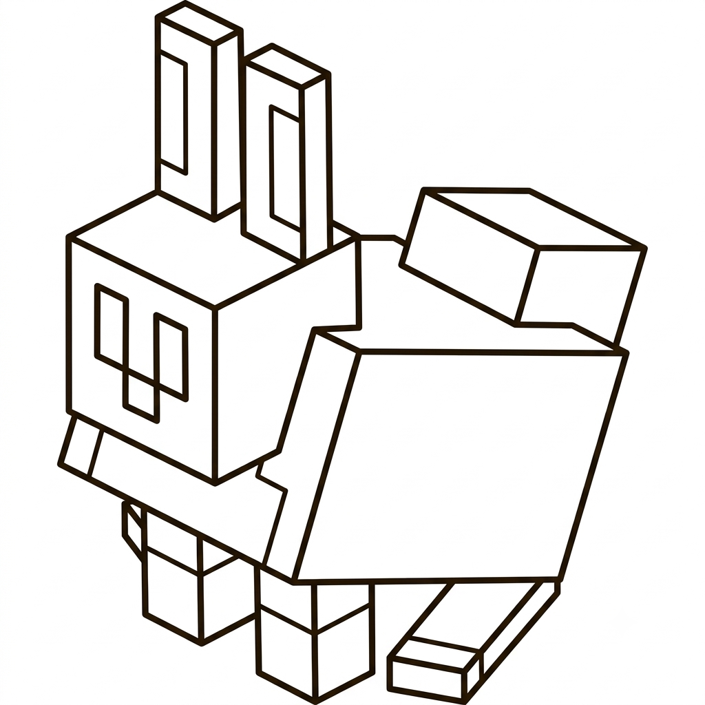 Rabbit Minecraft páginas para colorear pdf