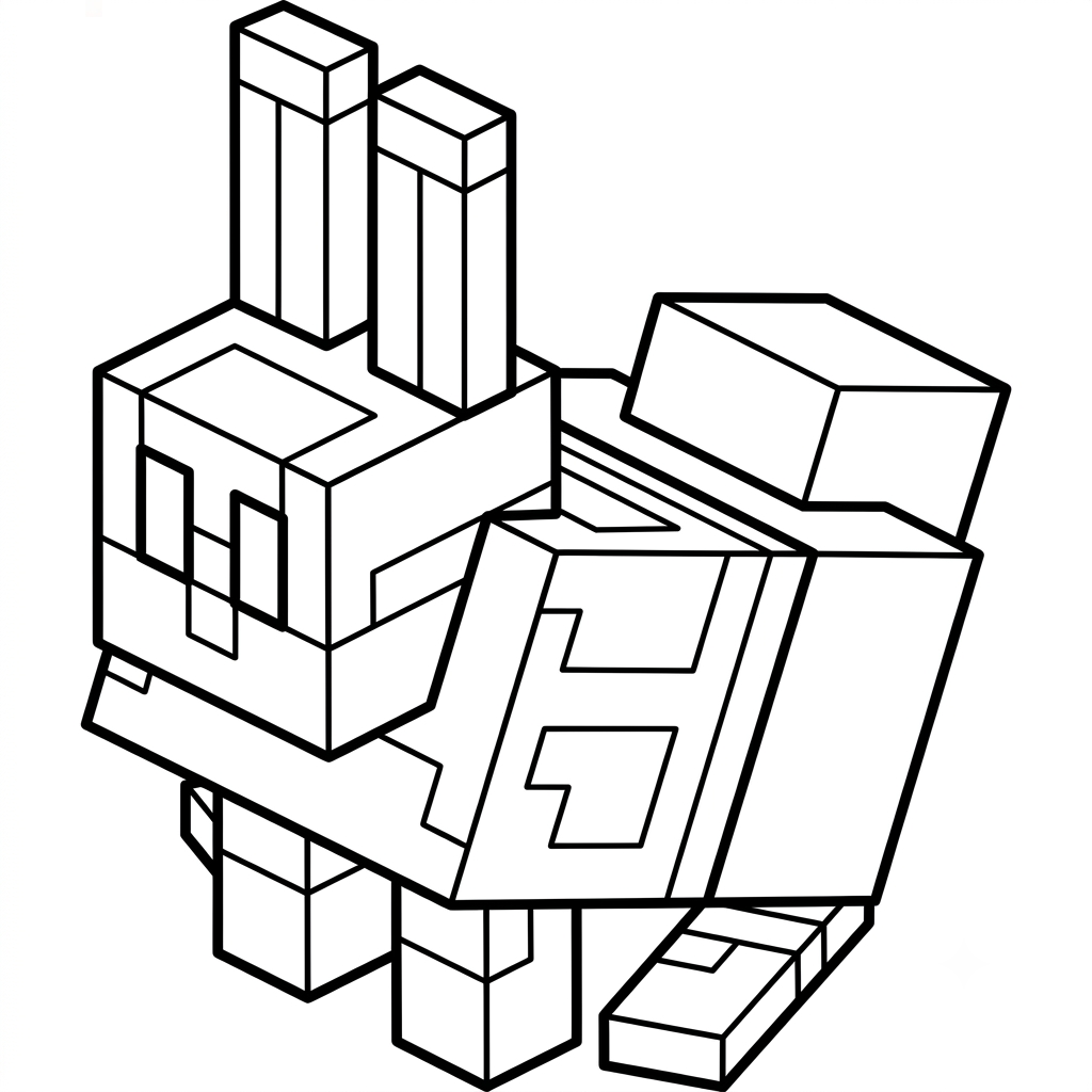 páginas para colorear imprimibles gratis Rabbit Minecraft
