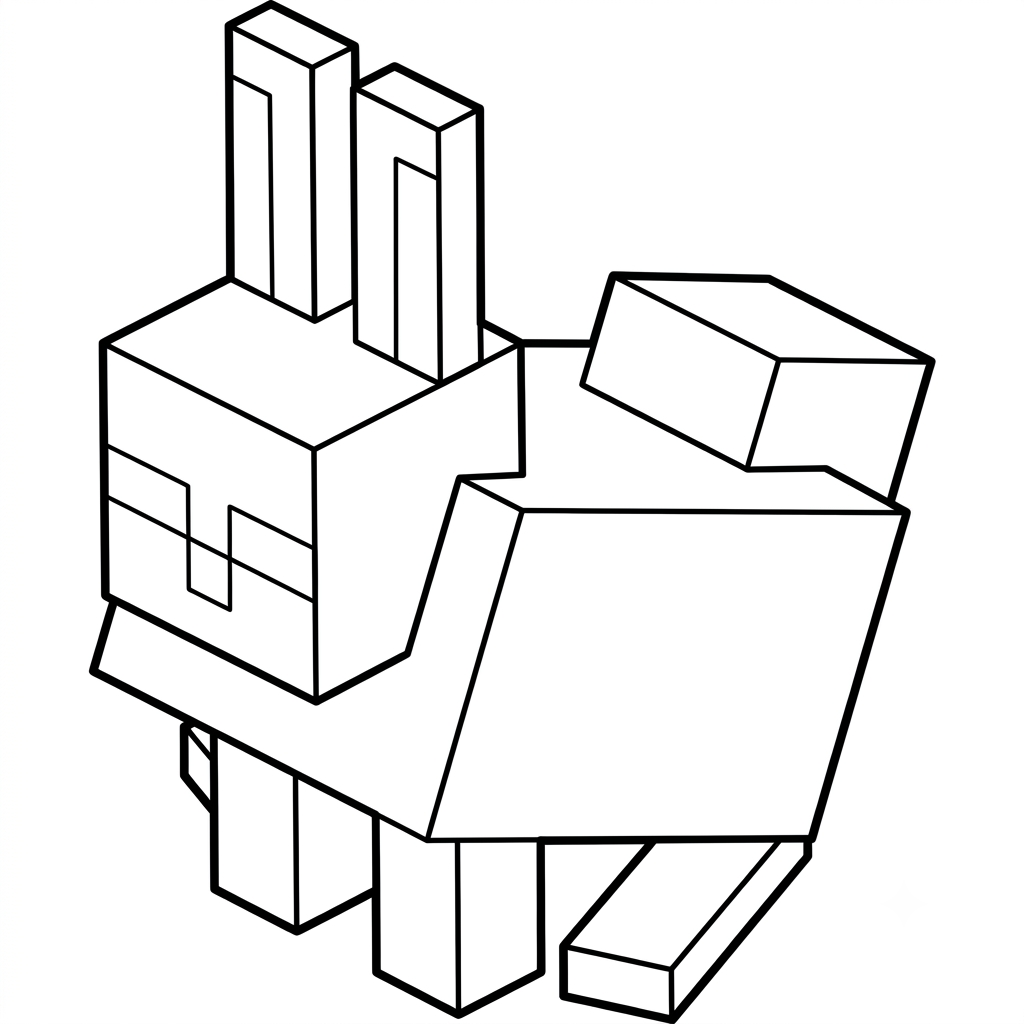 Rabbit Minecraft páginas para colorear gratis
