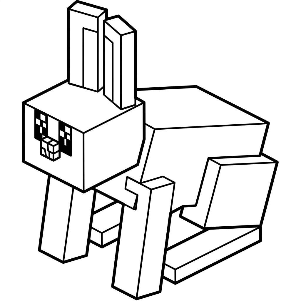 páginas para colorear para adultos Rabbit Minecraft