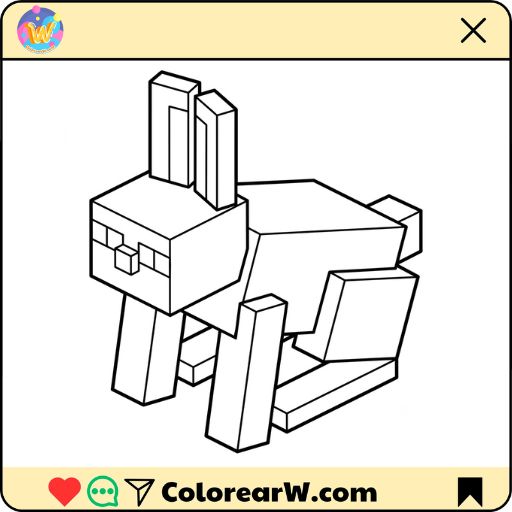 Rabbit Minecraft para colorear thumbnail