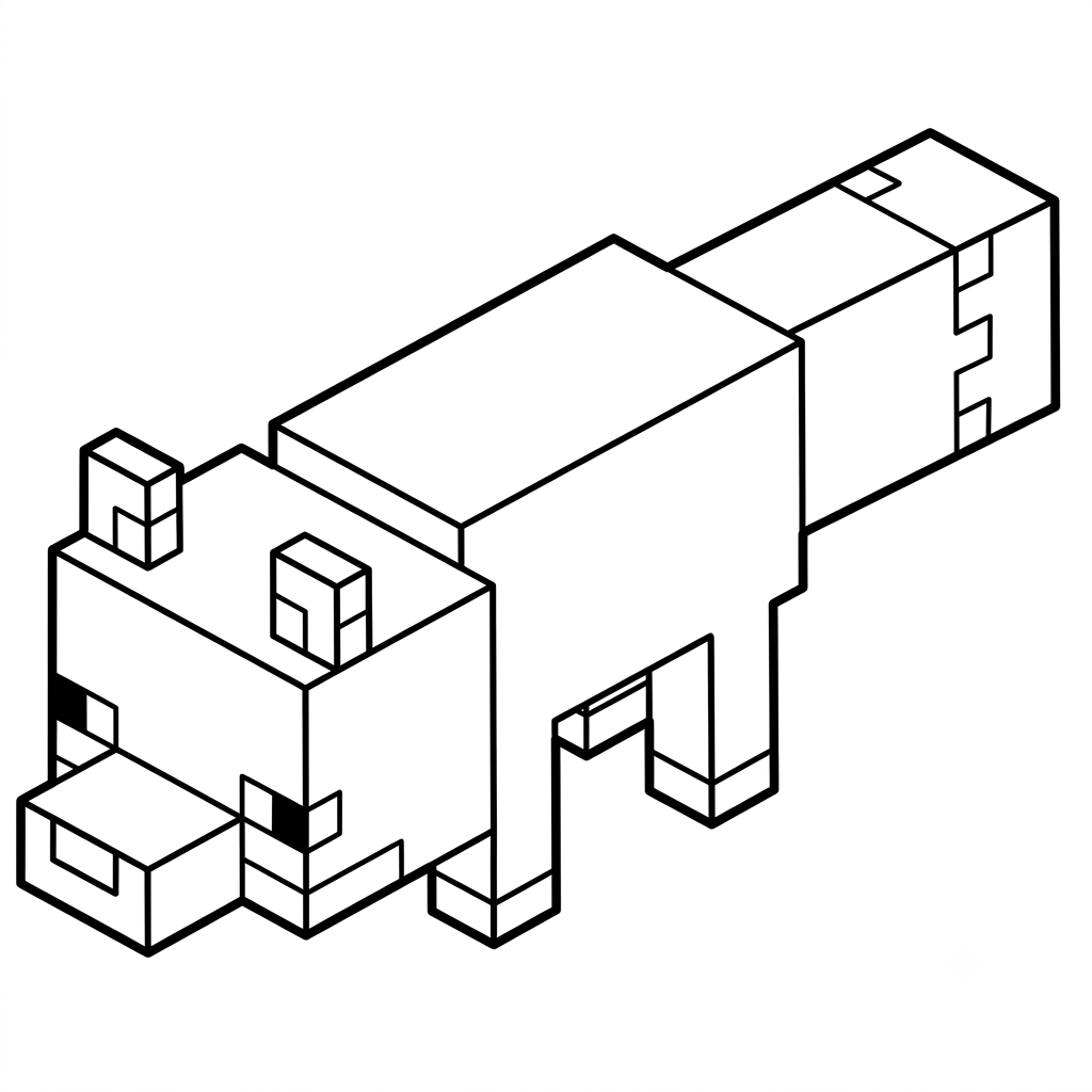 Red Fox Minecraft páginas para colorear para adultos