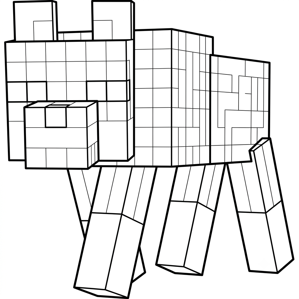 Red Fox Minecraft páginas para colorear para adultos pdf