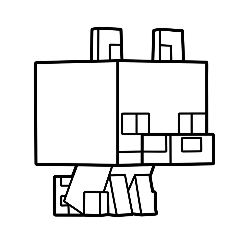 Red Fox Minecraft páginas para colorear imprimibles 1