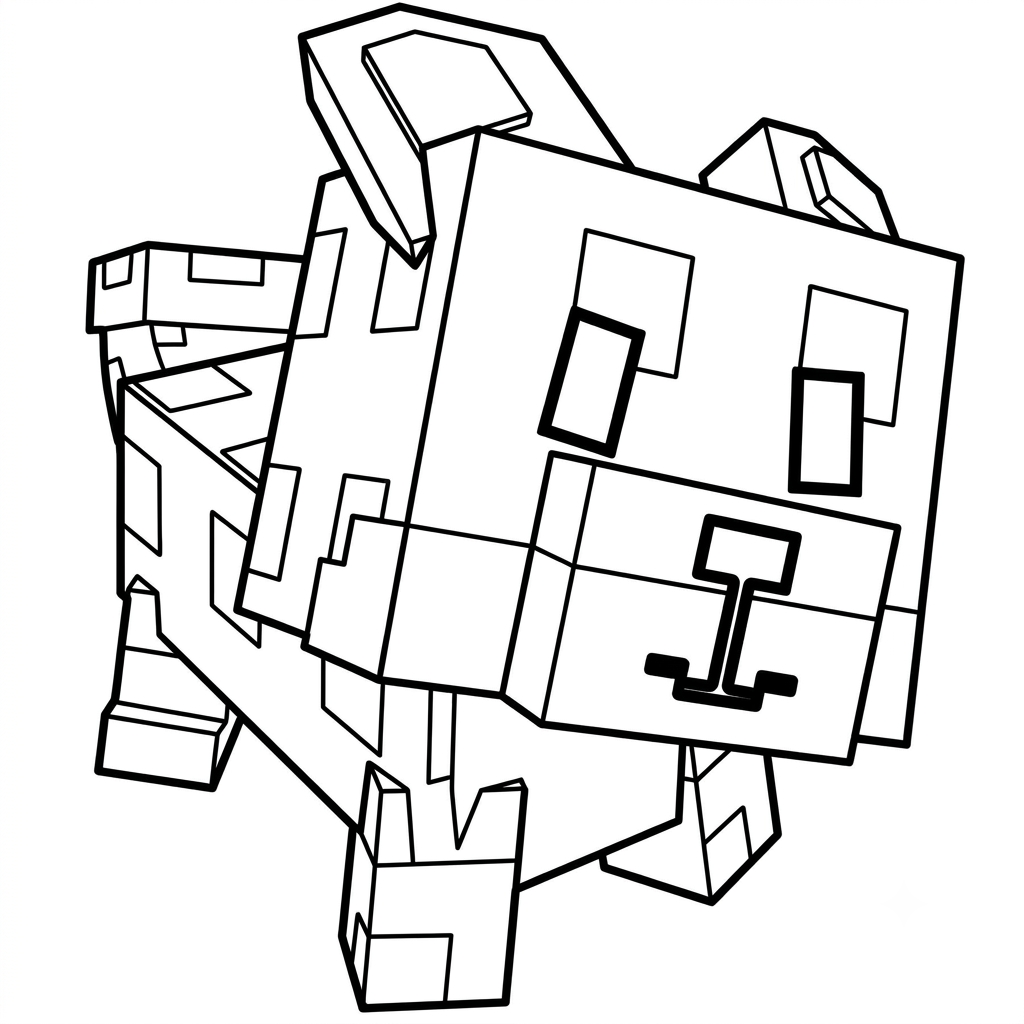 Red Fox Minecraft páginas para colorear imprimibles