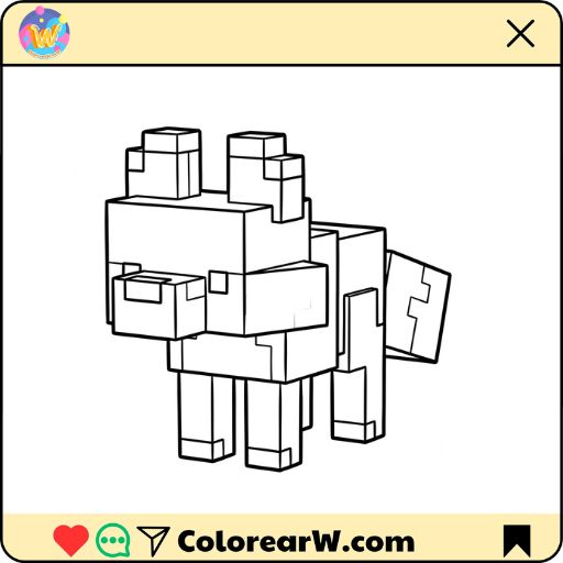 Red Fox Minecraft para colorear thumbnail