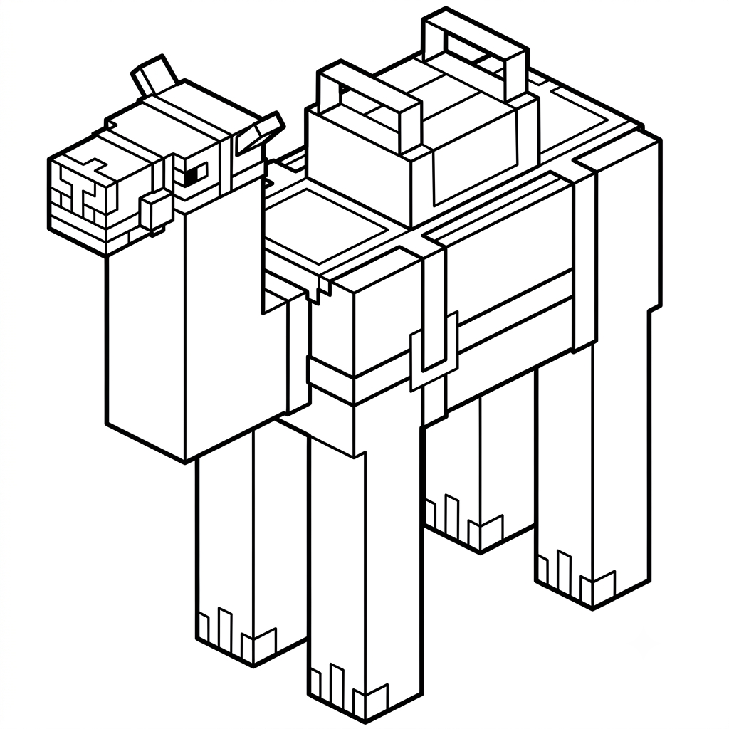 páginas para colorear Saddled Camel Minecraft imprimibles