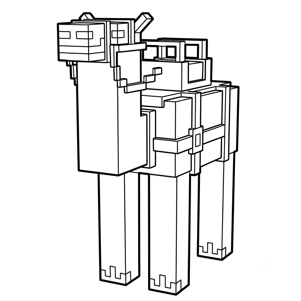 Saddled Camel Minecraft páginas para colorear para adultos