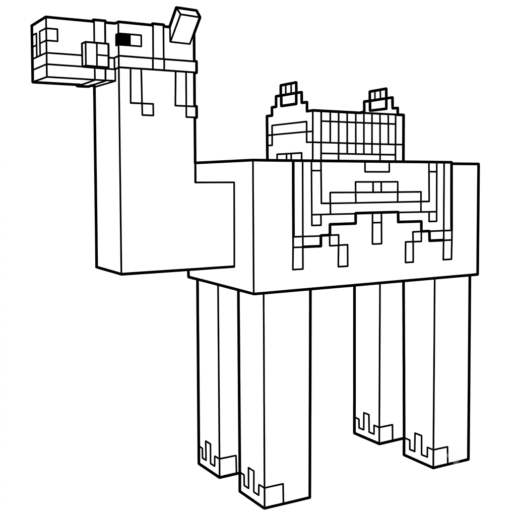 páginas para colorear gratis Saddled Camel Minecraft