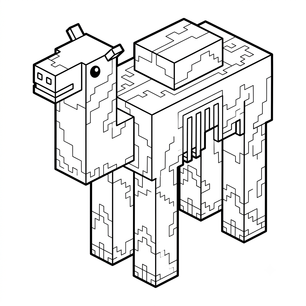 Saddled Camel Minecraft páginas para colorear imprimibles