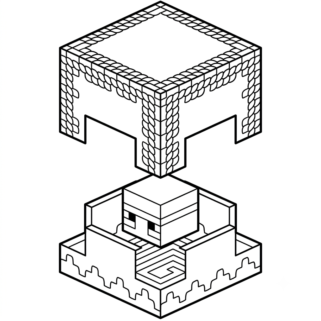 Shulker Minecraft páginas para colorear de adornos
