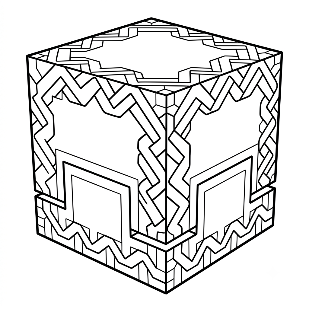 páginas para colorear detalladas de Shulker Minecraft para adultos