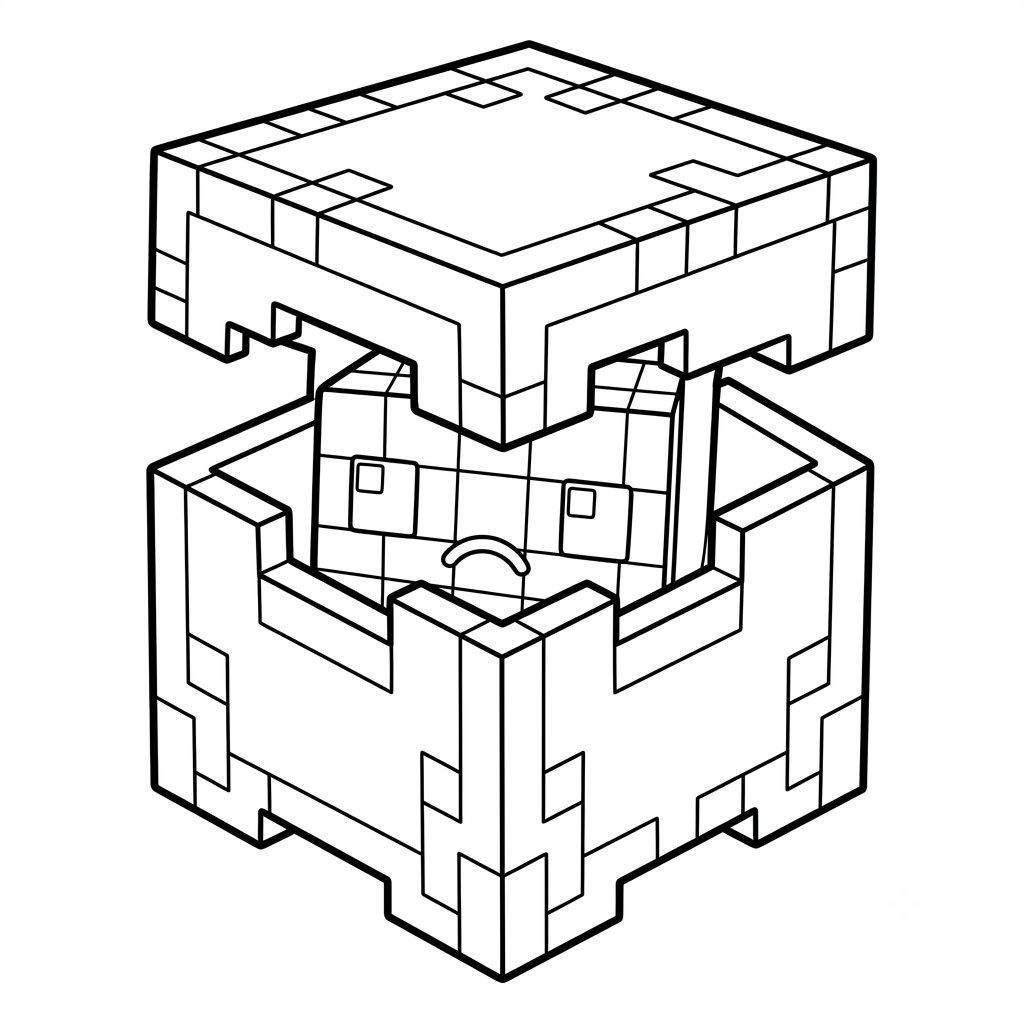 páginas para colorear gratis para adultos Shulker Minecraft