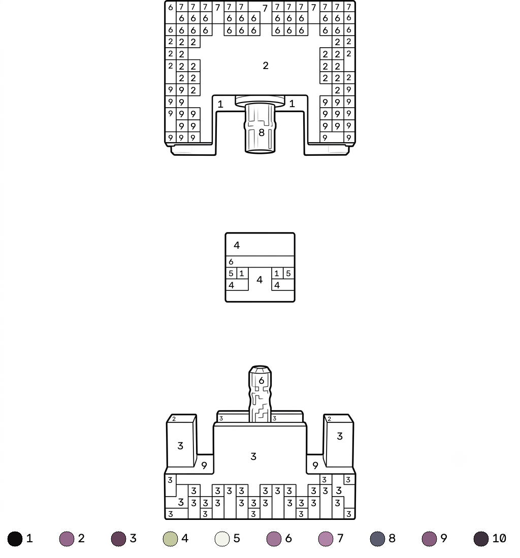 para colorear Shulker Minecraft coloring by numbers