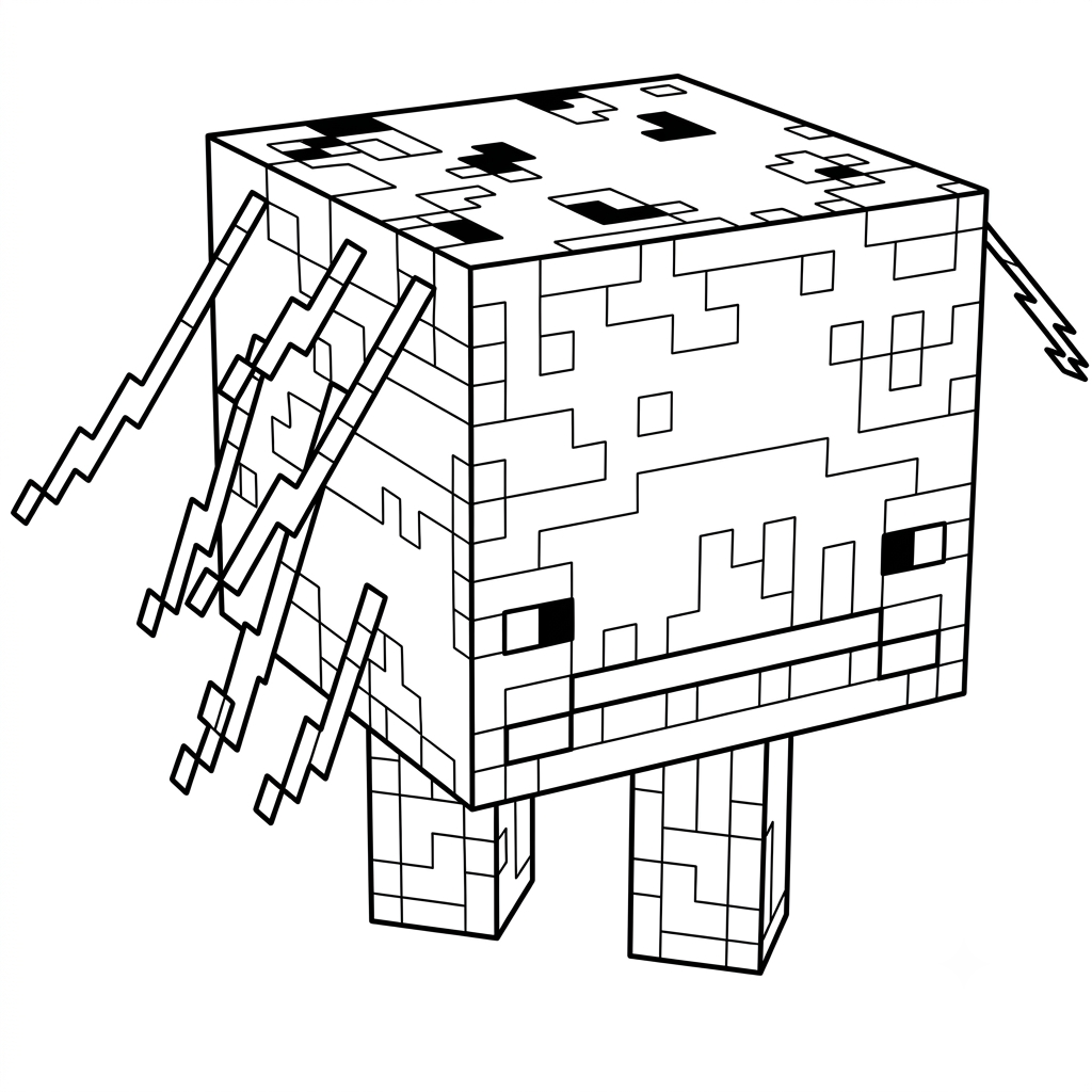 Strider Minecraft 2 páginas para colorear para adultos Strider Minecraft
