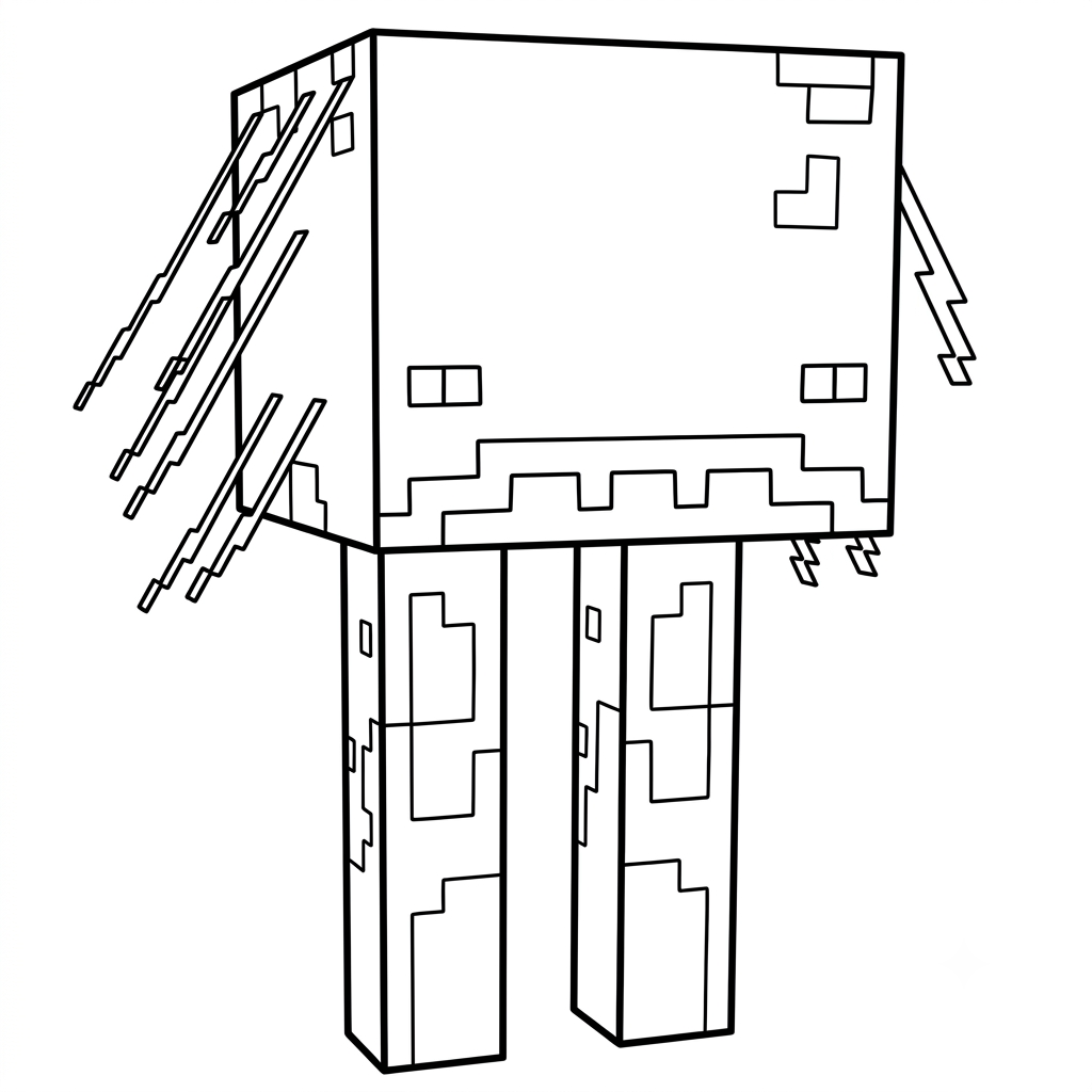Strider Minecraft 8 páginas para colorear gratis Strider Minecraft