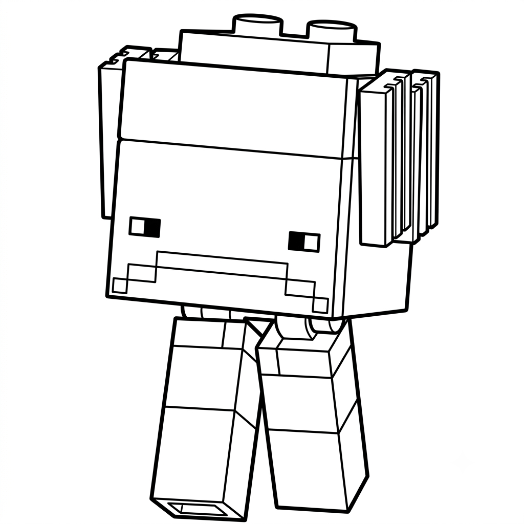 Strider Minecraft 7 Strider Minecraft páginas para colorear para adultos