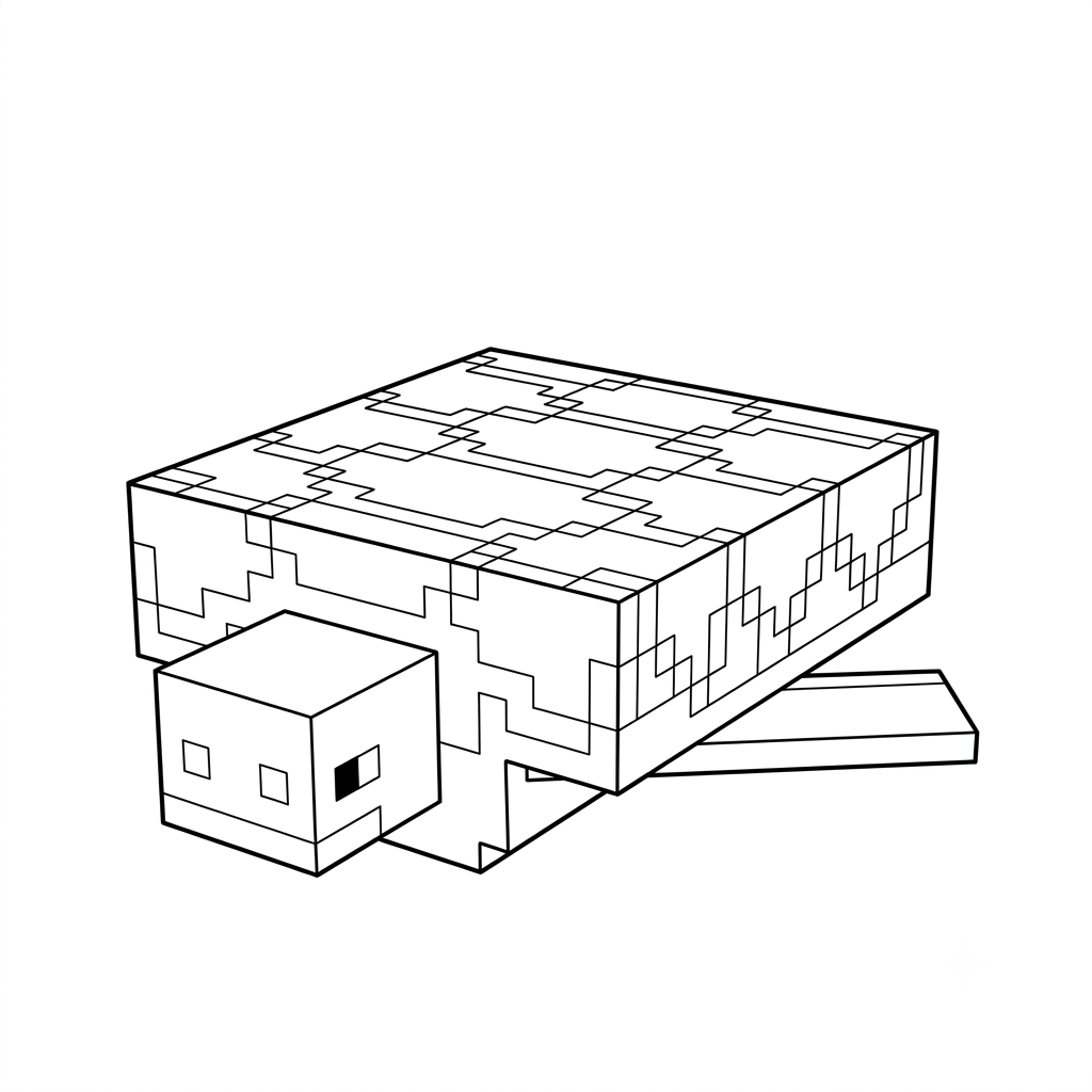 Turtle Minecraft 4 Turtle Minecraft páginas para colorear gratis