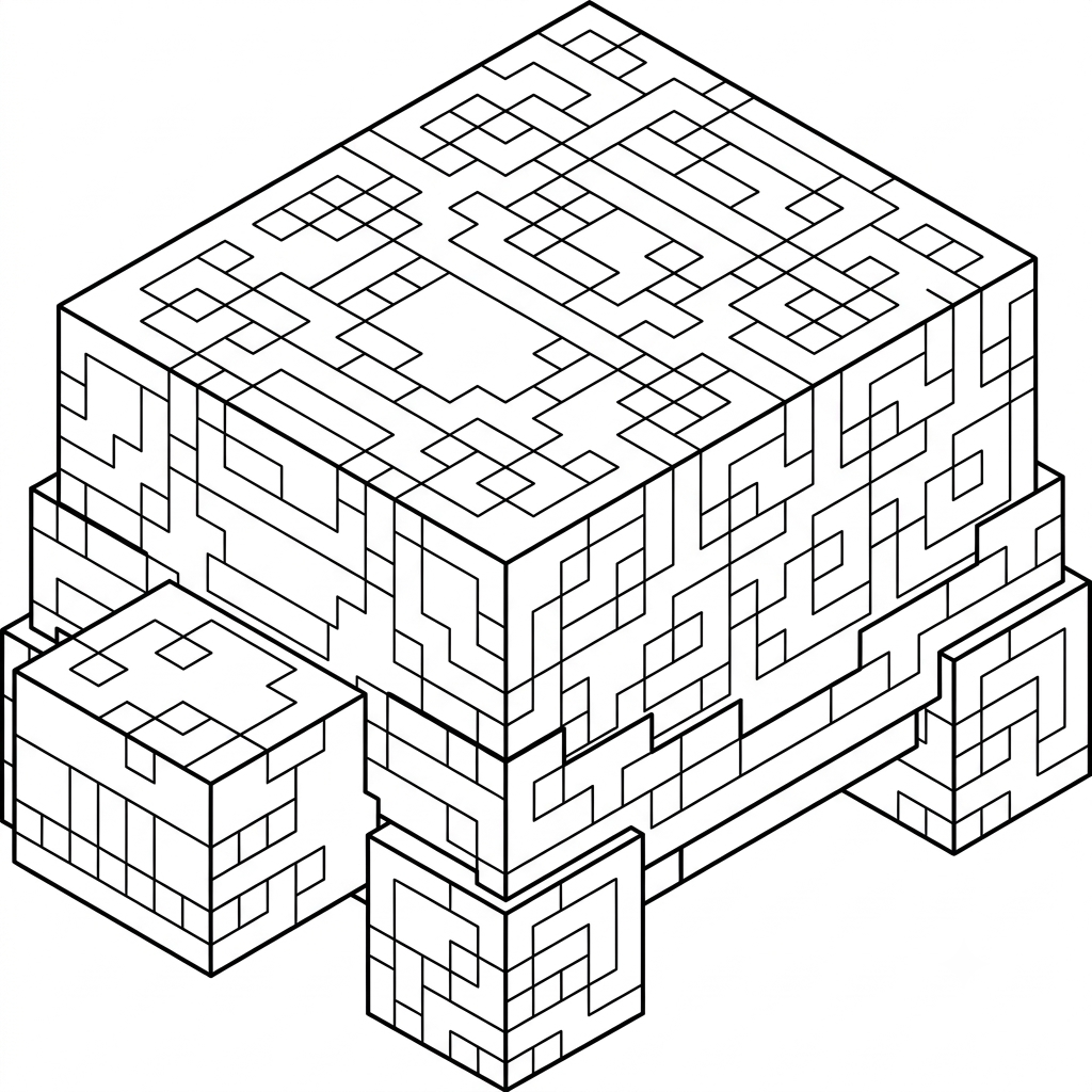 Turtle Minecraft 9 Turtle Minecraft páginas para colorear