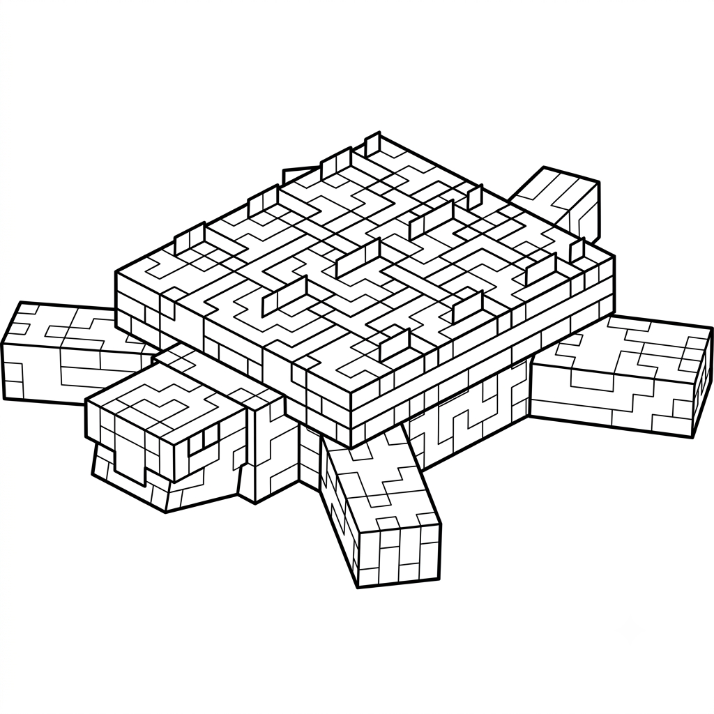 Turtle Minecraft 8 páginas para colorear gratis Turtle Minecraft pdf