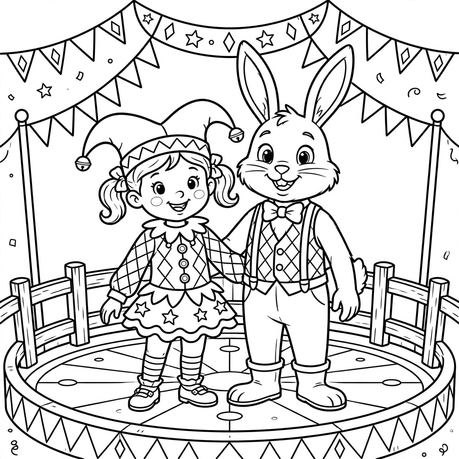 Pomni y Jax para colorear