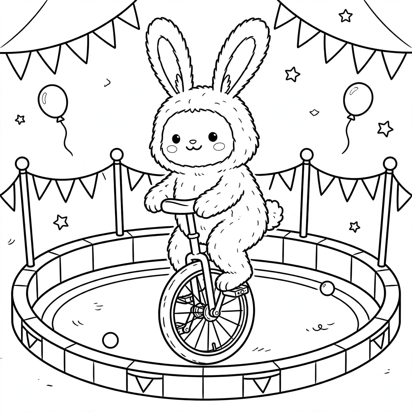 Digital Circus de noche para colorear