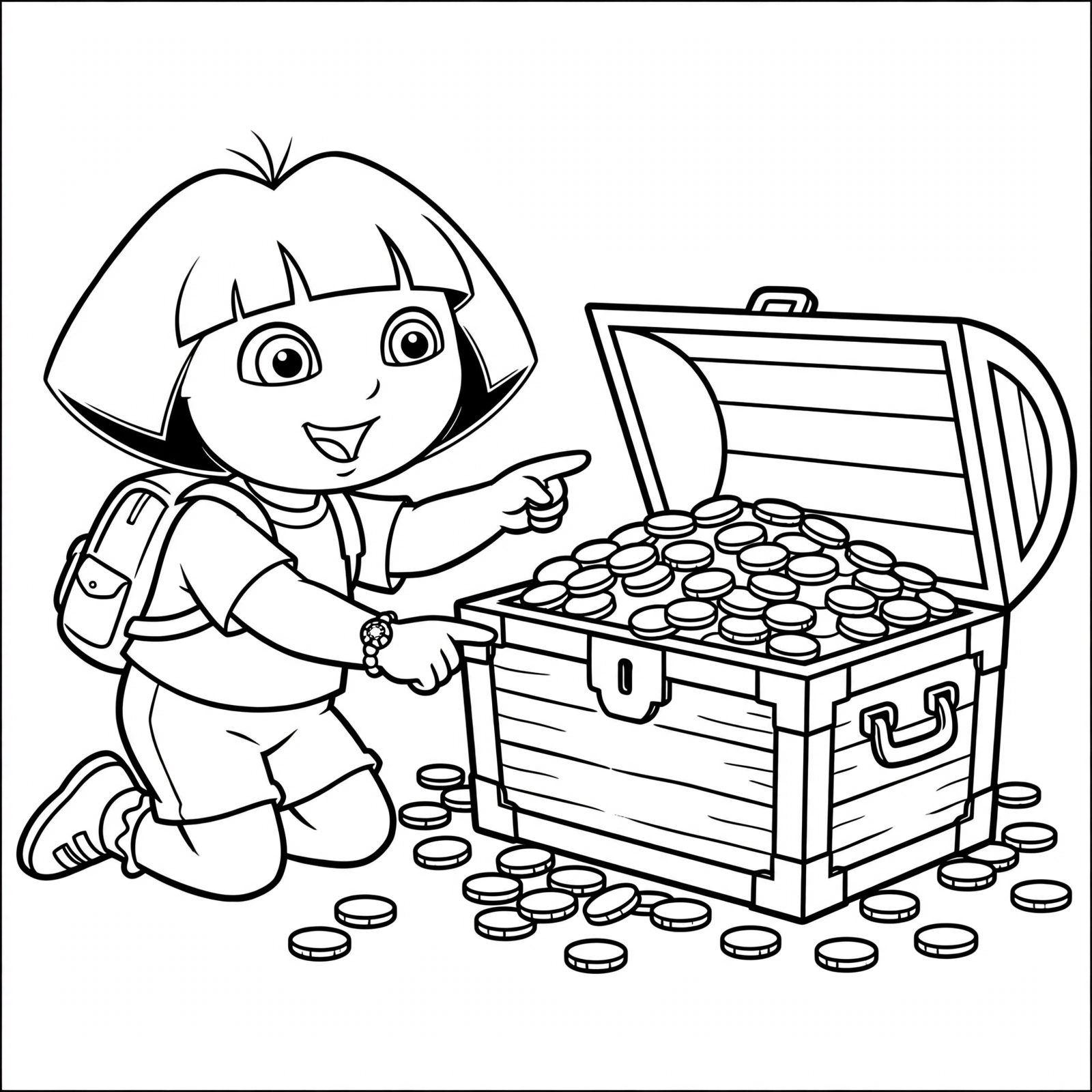 Dora y Diego para colorear