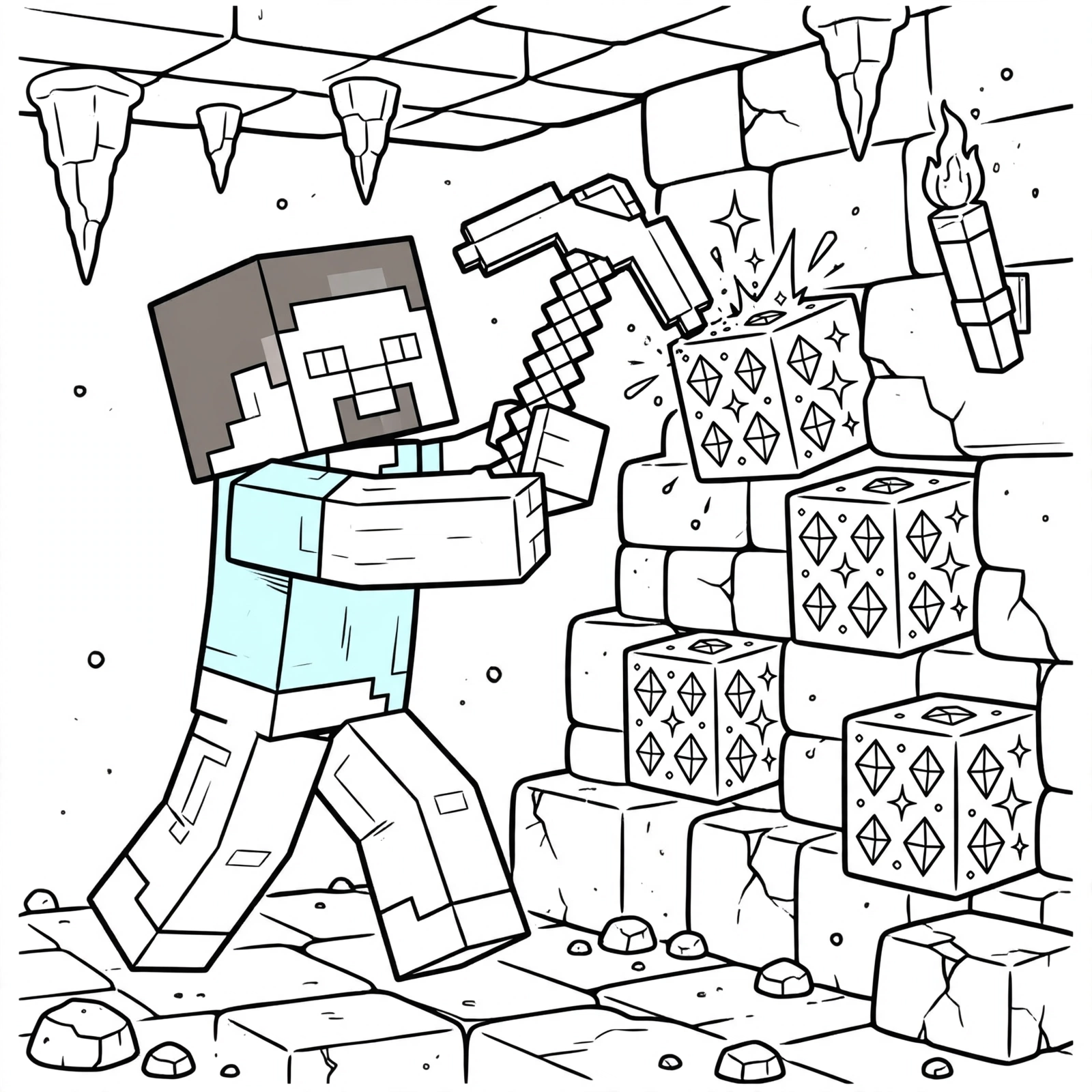 Steve y Alex para colorear