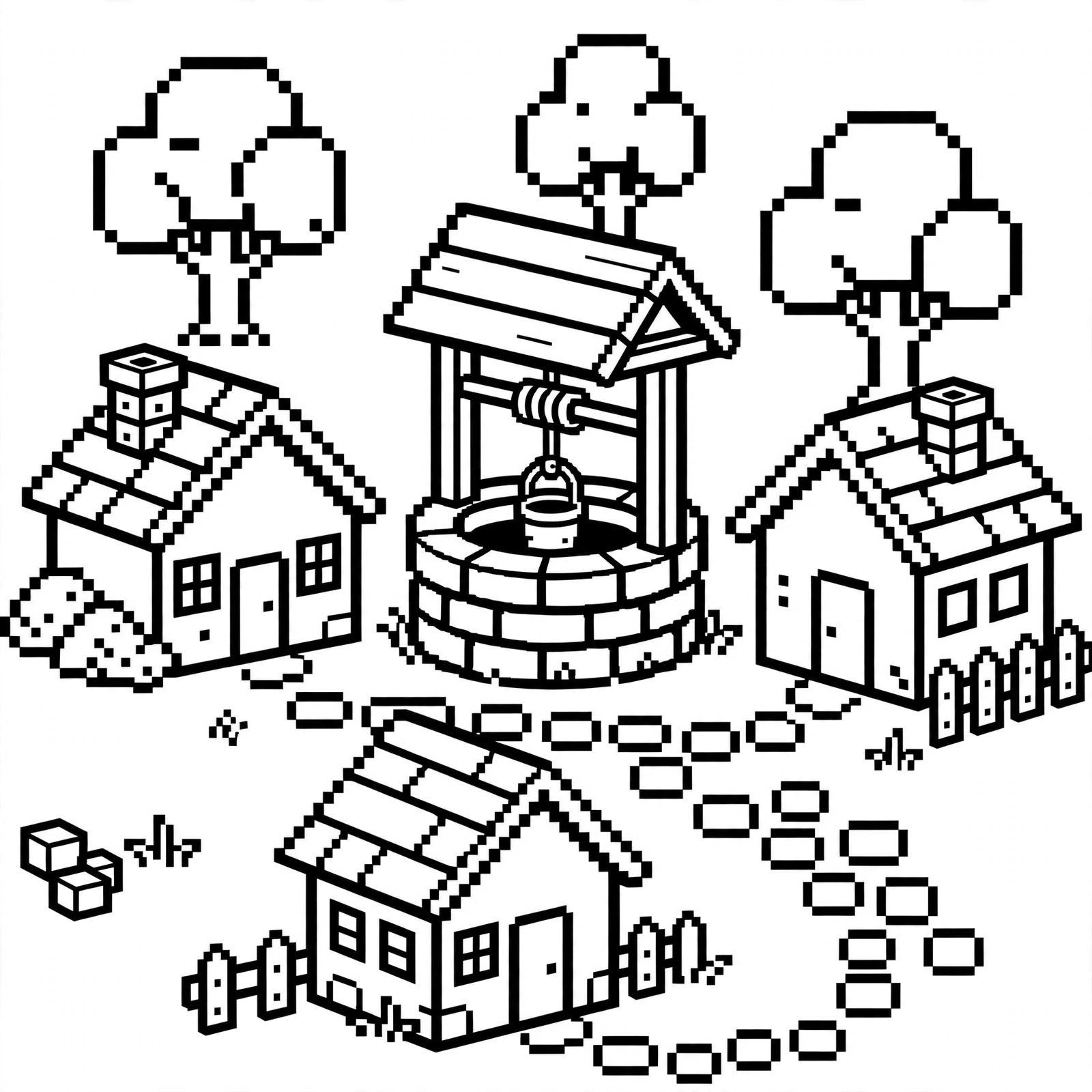 Cerdo Minecraft para colorear