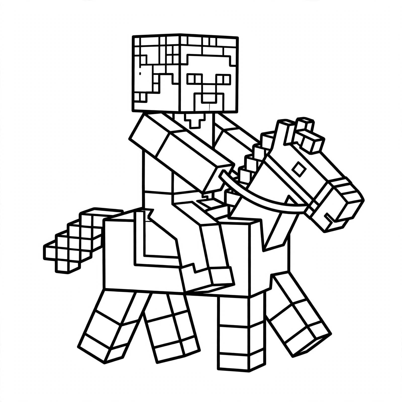 Aldea Minecraft para colorear