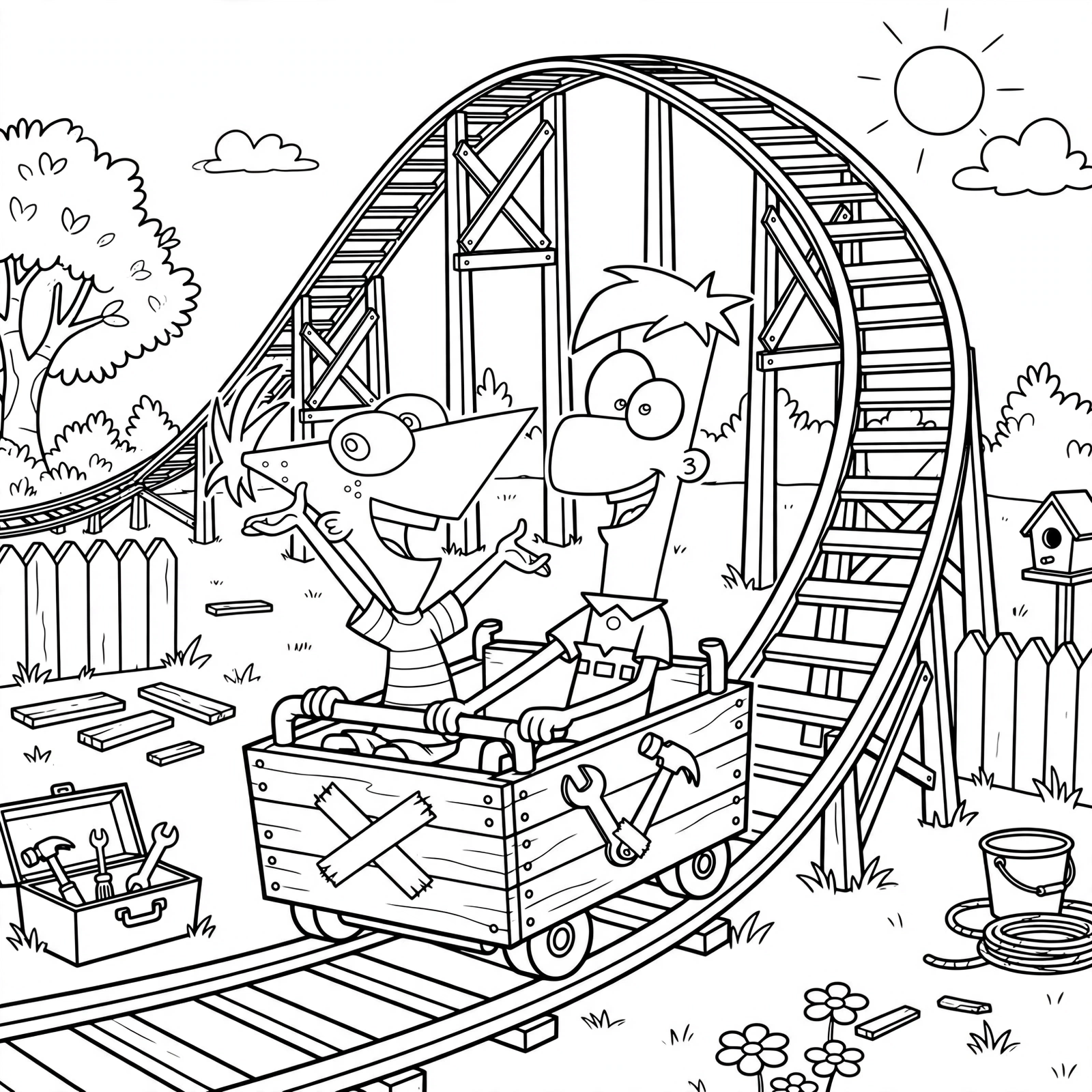 Phineas and Ferb 9 Phineas y Ferb para colorear gratis