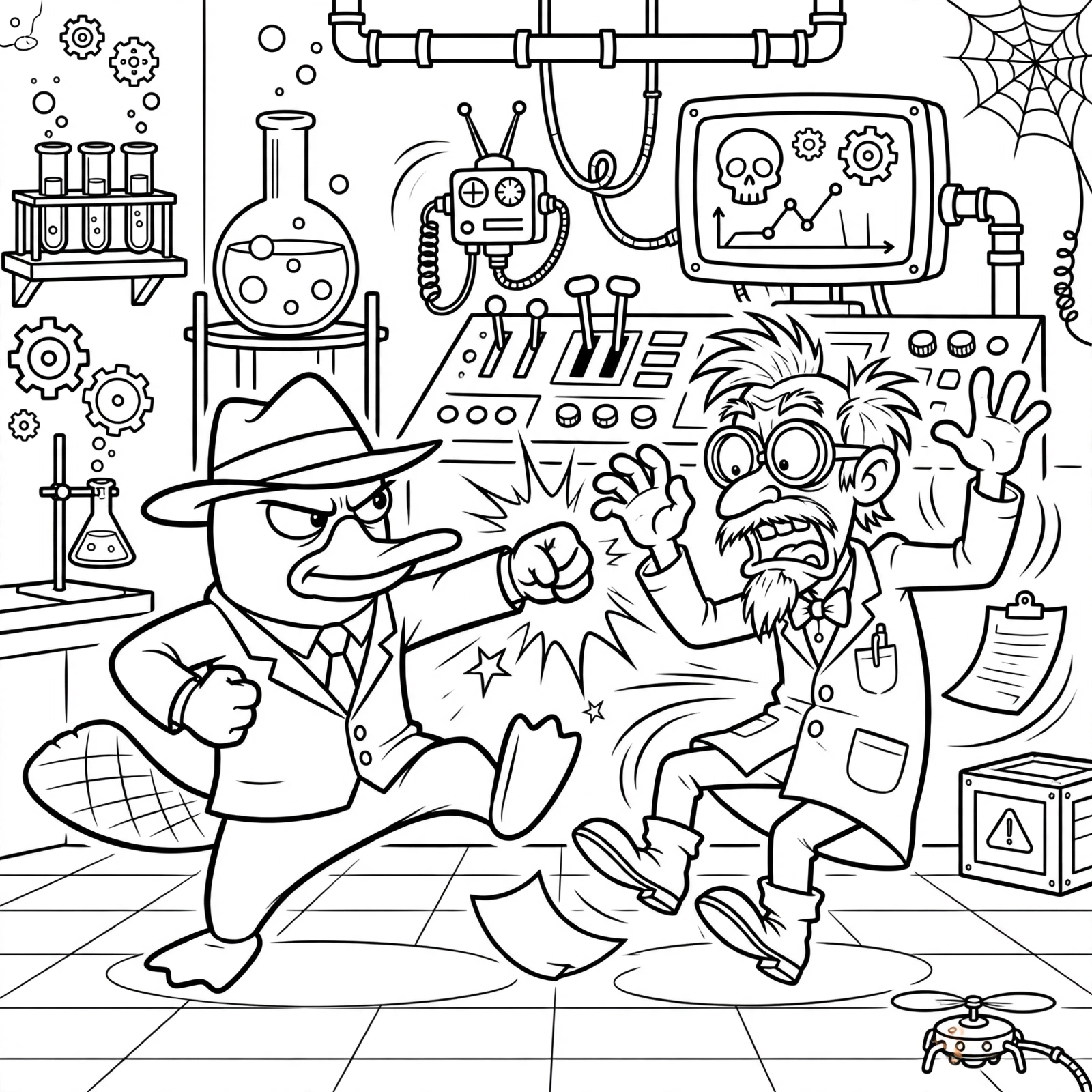 Phineas and Ferb 13 Perry agente secreto para colorear
