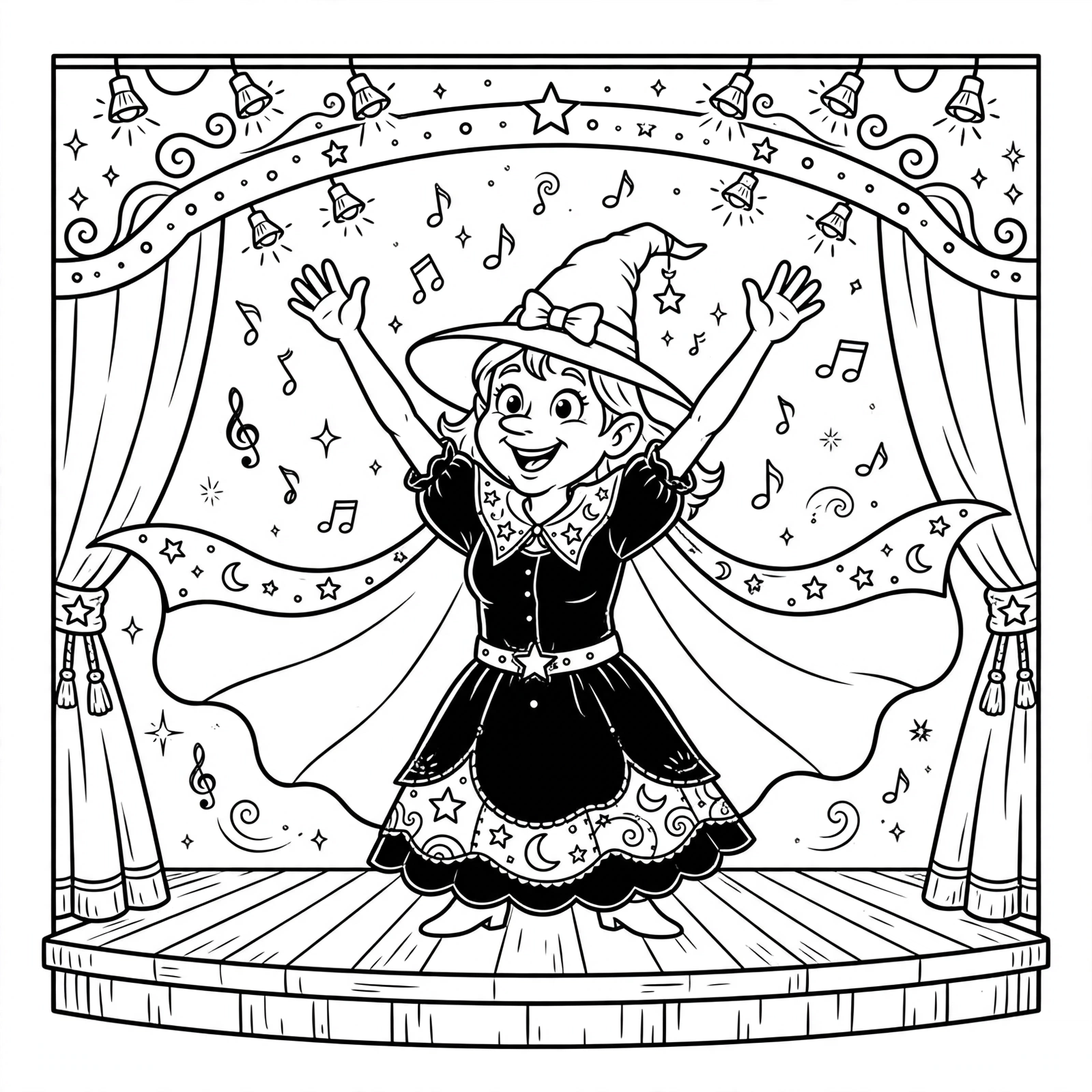 Wicked 11 Elphaba volando para colorear